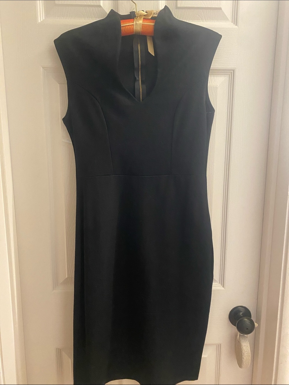 Rolla Coster Black Sleeveless V-Notch Sheath Dress